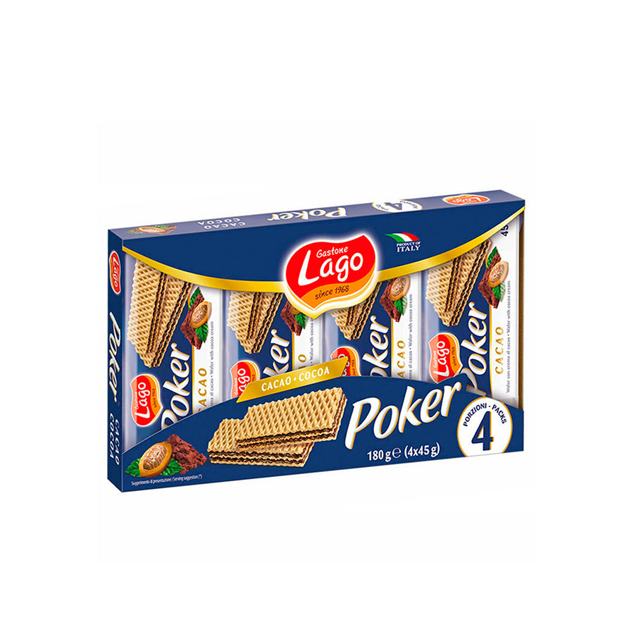 Poker Bolacha Wafer Cacau 180 gr