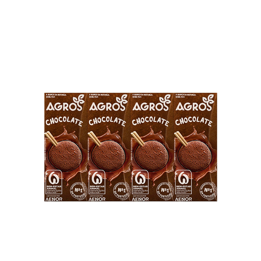 Agros Leite Achocolatado 4 x 200 ml