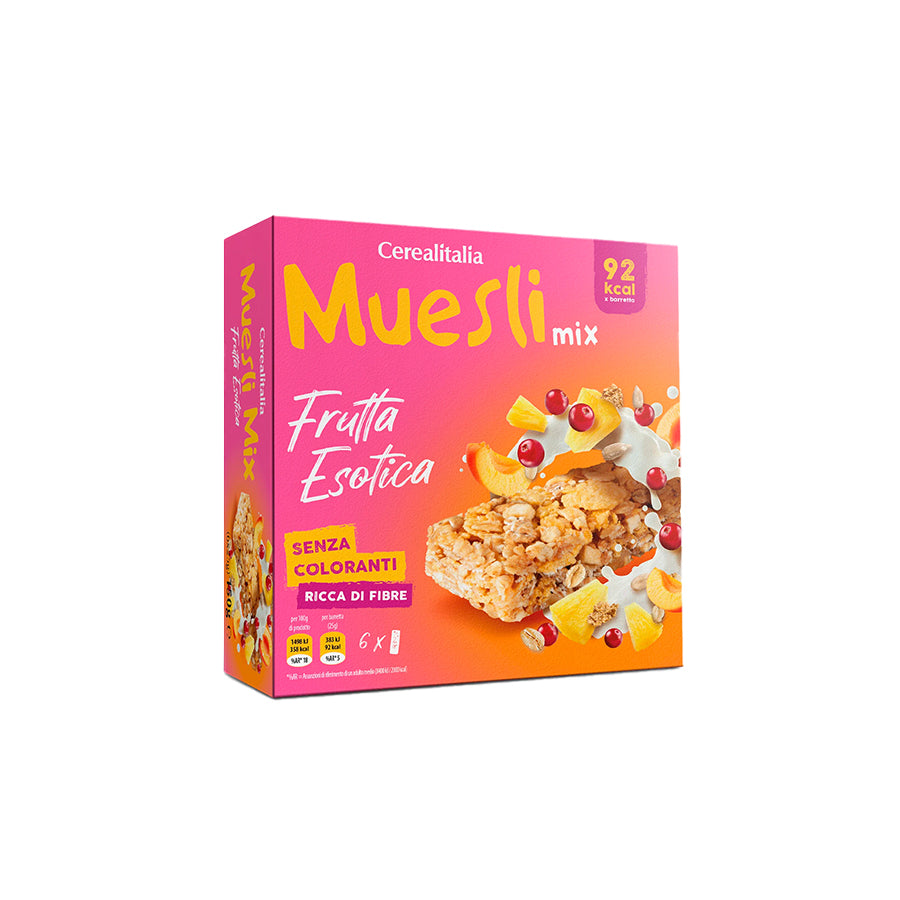 Cerealitalia Barras de Cereais Muesli Frutos Exóticos 6 x 25 gr