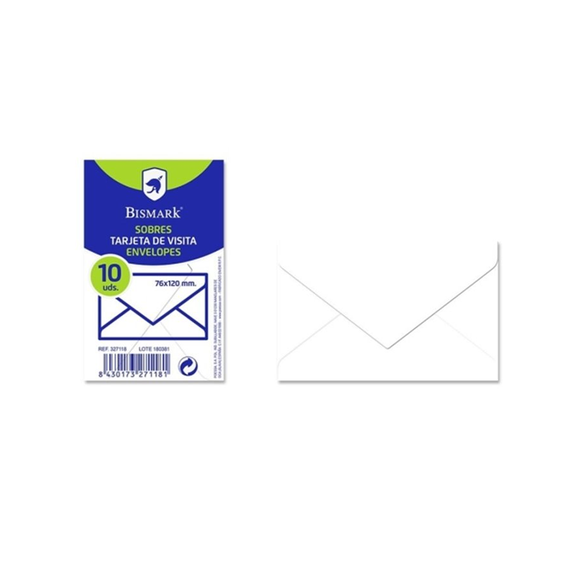 Pack 10 Envelopes Brancos 76 x 120 mm Bismark