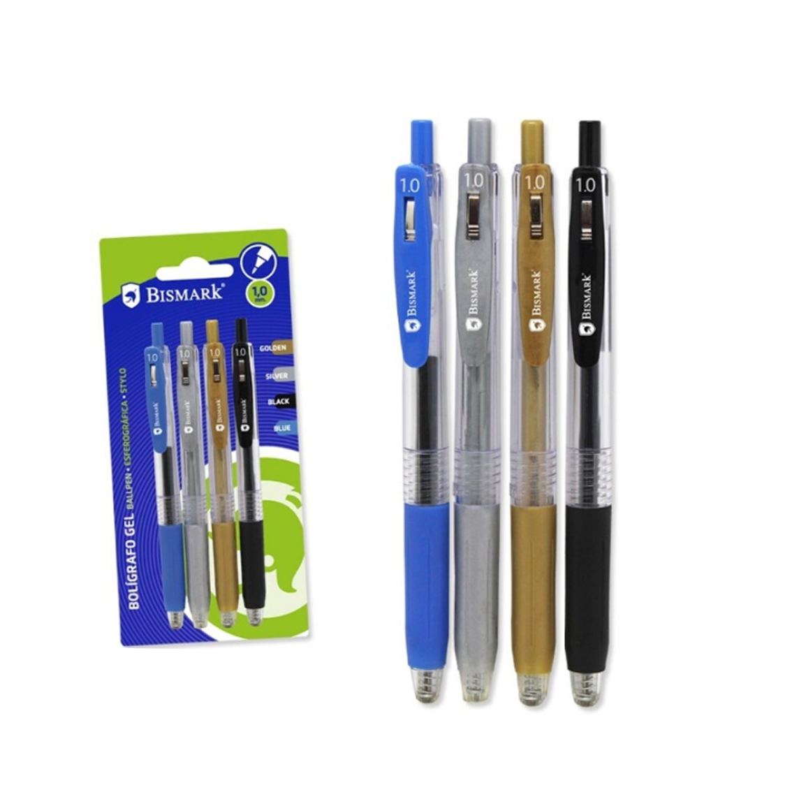Pack 4 Esferográficas Gel 1,0 mm
