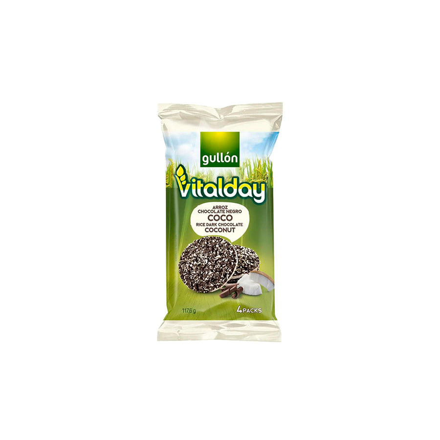 Gullón Vitalday Tortitas de Arroz com Chocolate Preto e Côco 118 gr