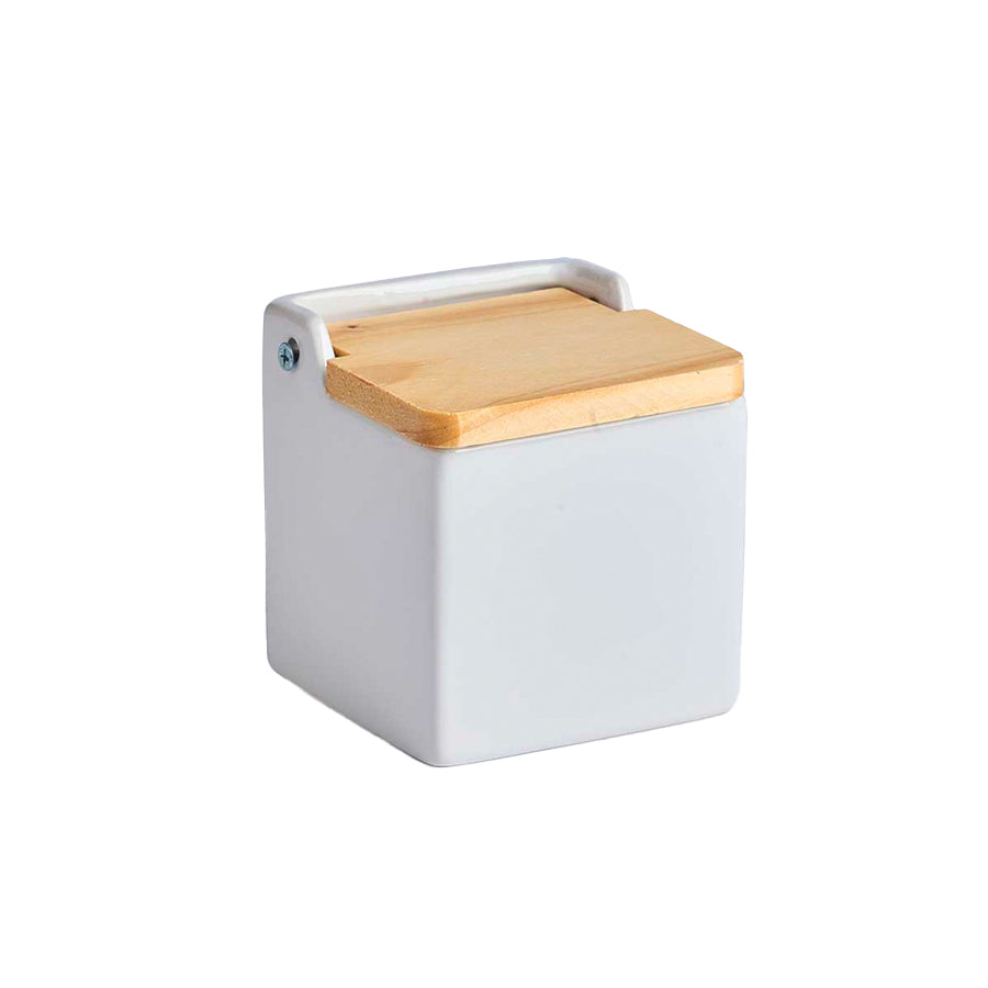 Saleiro Branco Quadrado com Tampa