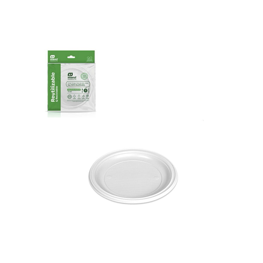 Pack 15 Pratos Reutilizáveis Brancos 17 cm