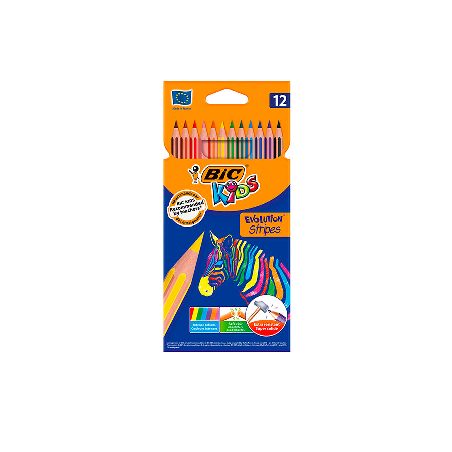 BIC Kids Evolution Stripes Lápis de Cor 12 un