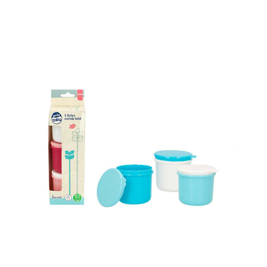 Pack 3 Recipientes com Tampa para Bebé