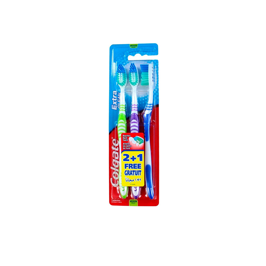 Colgate Pack 3 Escovas de Dentes Extra Clean