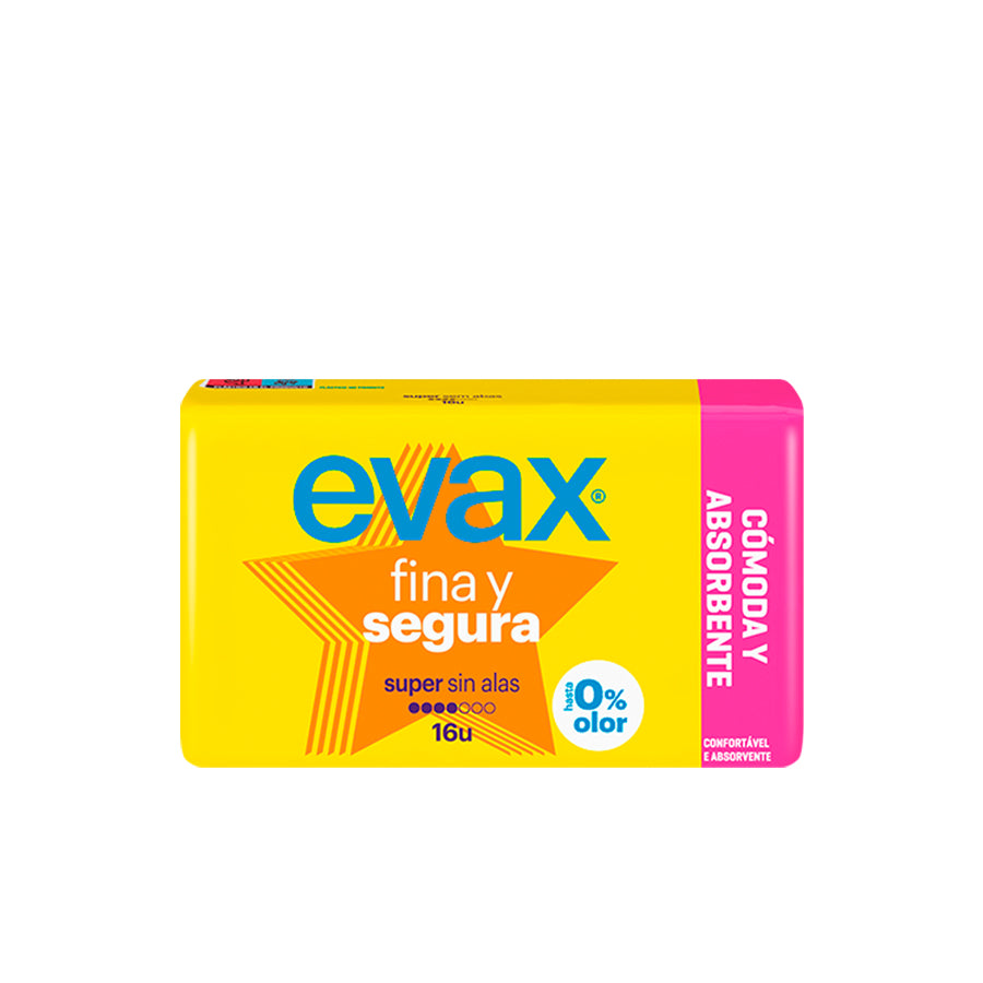 Evax Fina e Segura Pensos Super sem Alas 16 un