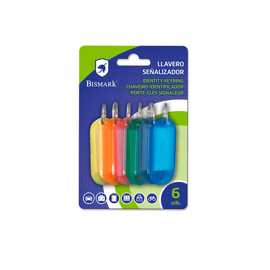 Bismark Pack 6 Chaveiros Identificadores Multicolorido