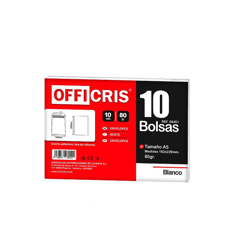 Pack 10 Envelopes Brancos A5