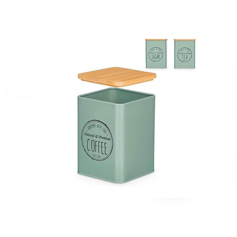 Caixa Organizadora Verde Menta com Tampa Bambu