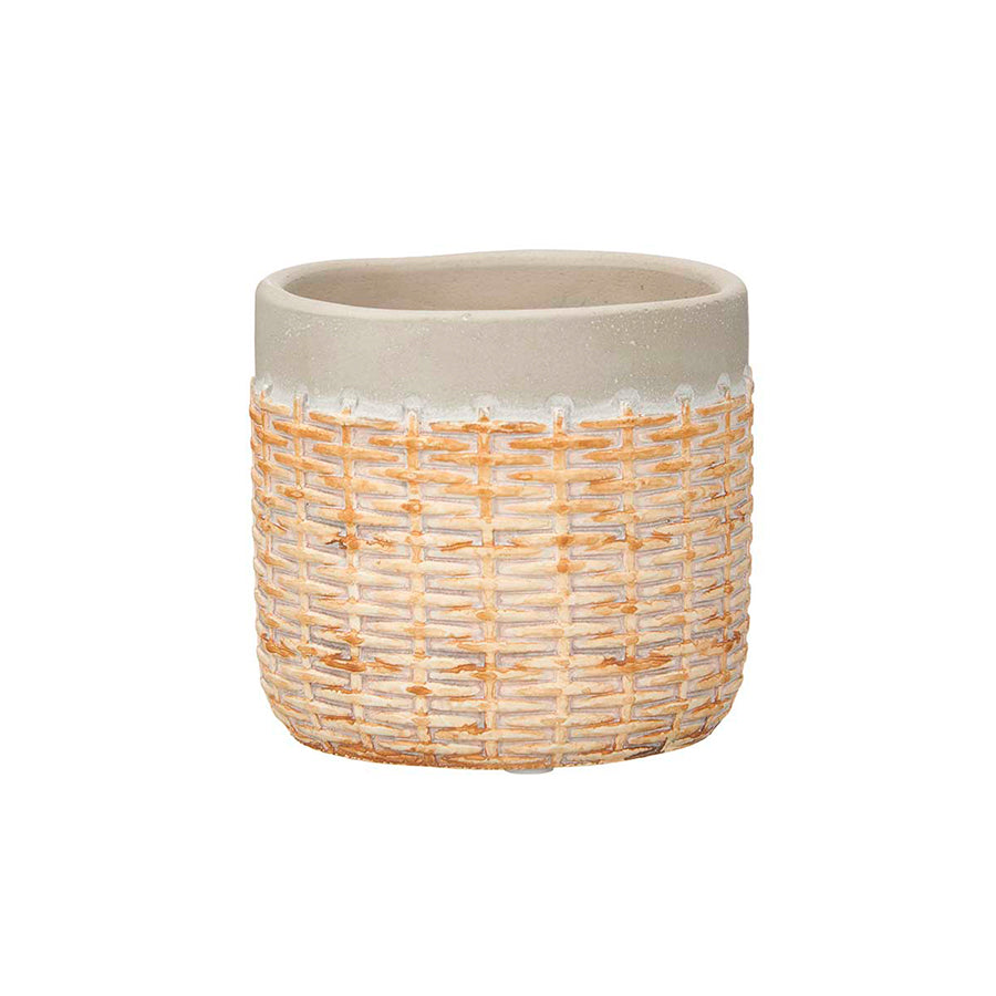 Vaso Efeito Rattan Cinzento 10 cm