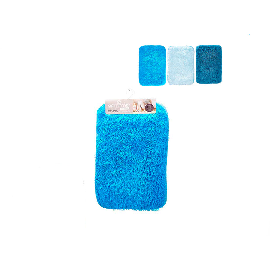 Tapete de Pelo Longo Azul 40 x 60 cm