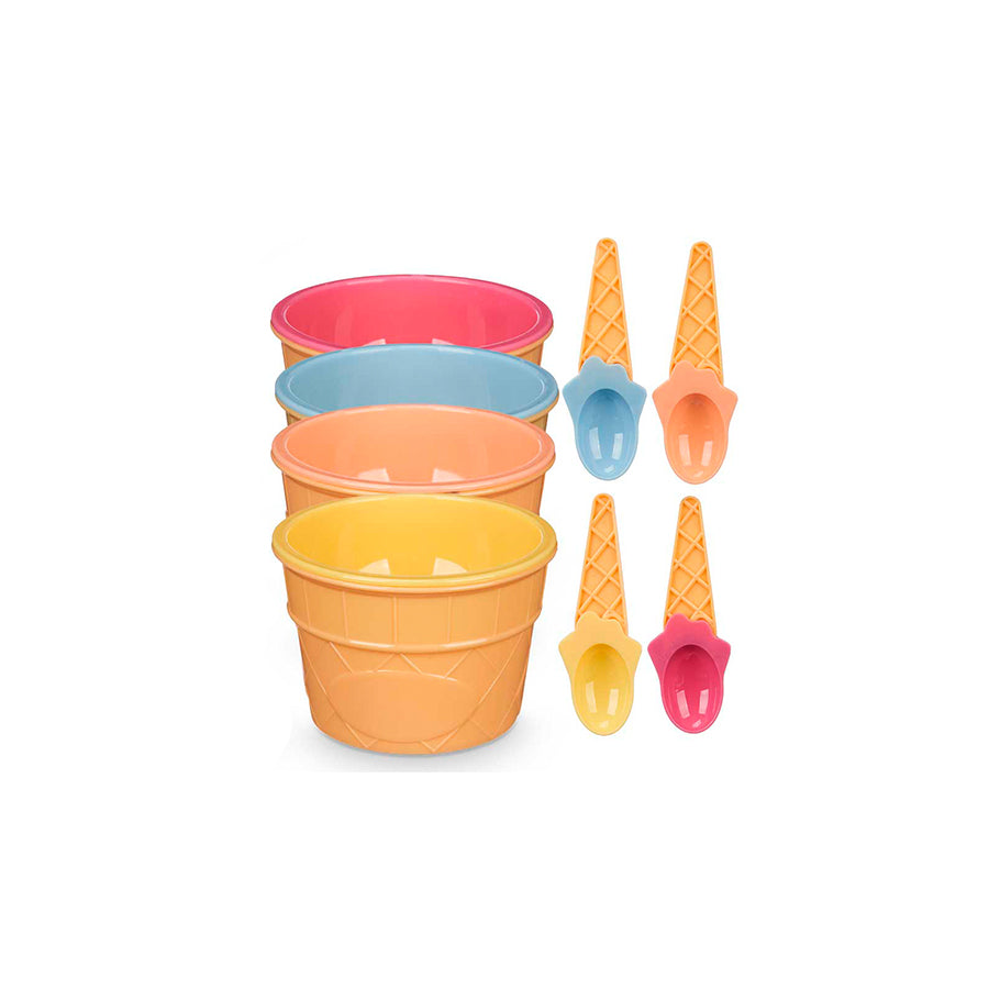 Pack 4 Taças de Gelado com Colheres