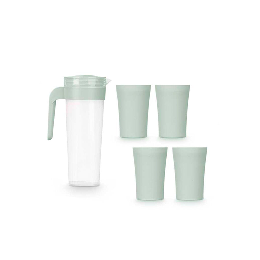 Pack Jarro 1,4 L e 4 Copos Verde 400 ml