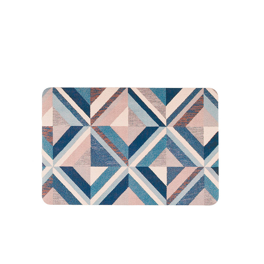 Tapete de Cozinha Triângulos Azul 40 x 60 cm