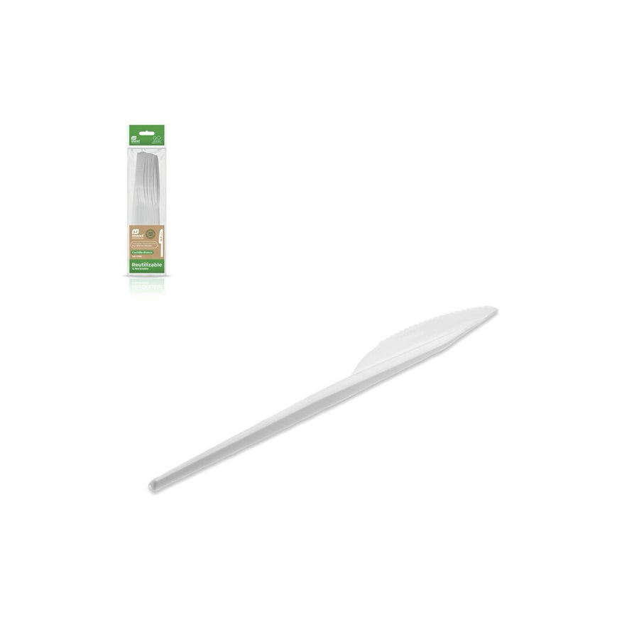 Pack 20 Facas Reutilizáveis Brancas 16.5 cm