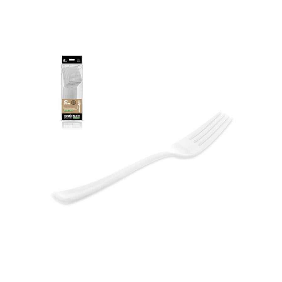 Pack 12 Facas Reutilizáveis Brancas 18,5 cm