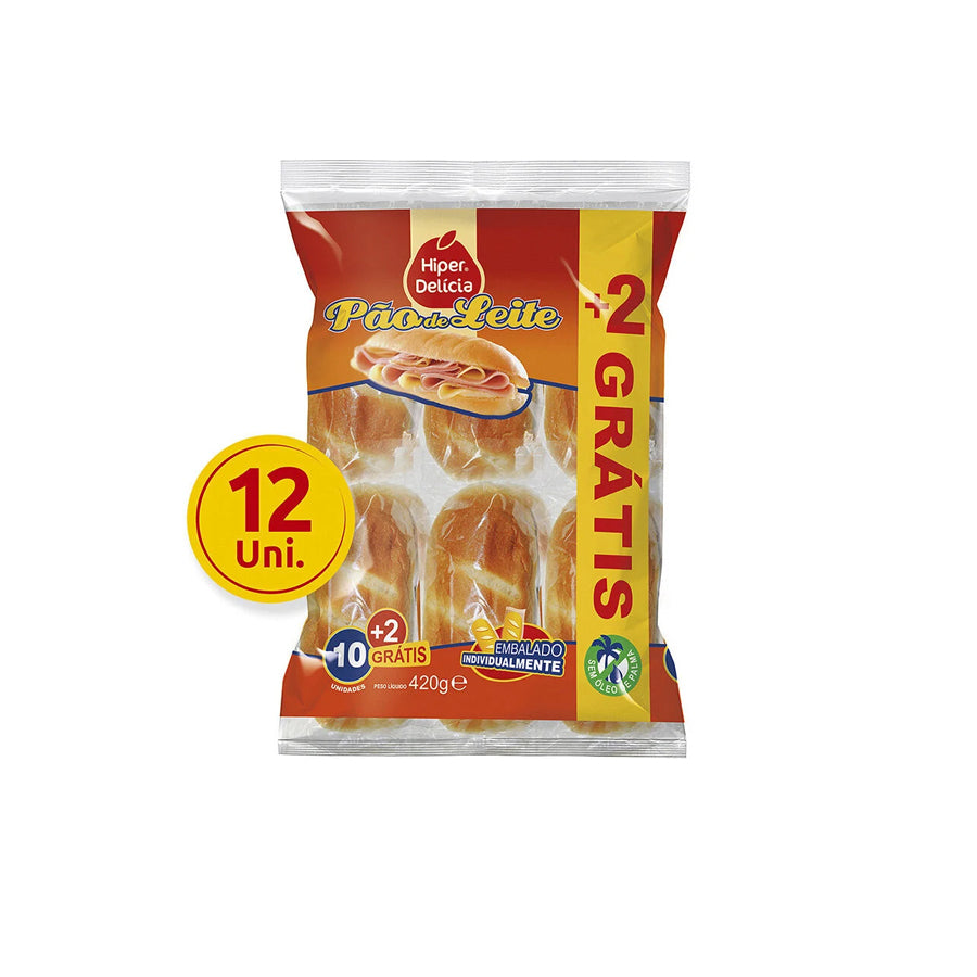 Hiper Delícia Pão de Leite 12 un 420 gr