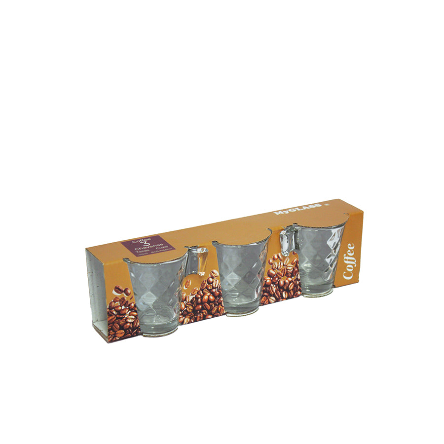 Pack 3 Chávenas de Café Diamond 70 ml