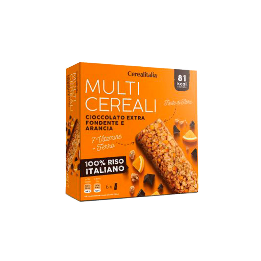 Cerealitalia Barras de Cereais Chocolate e Laranja 6 x 25 gr