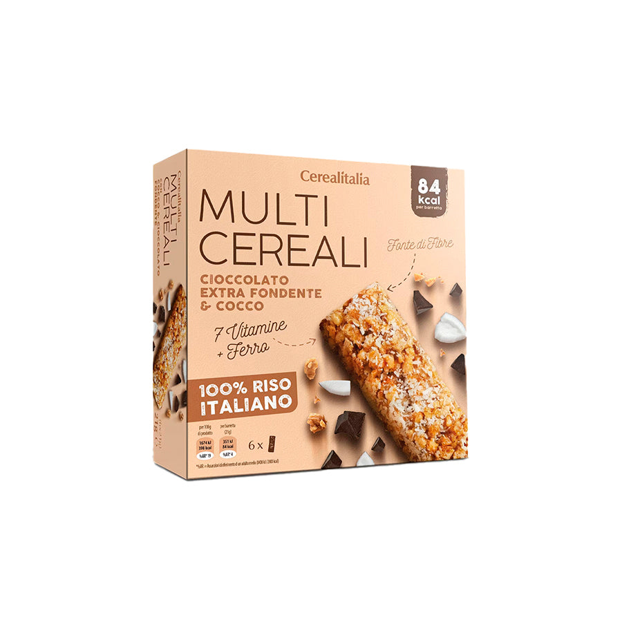 Cerealitalia Barras de Cereais Chocolate e Côco 6 x 25 gr