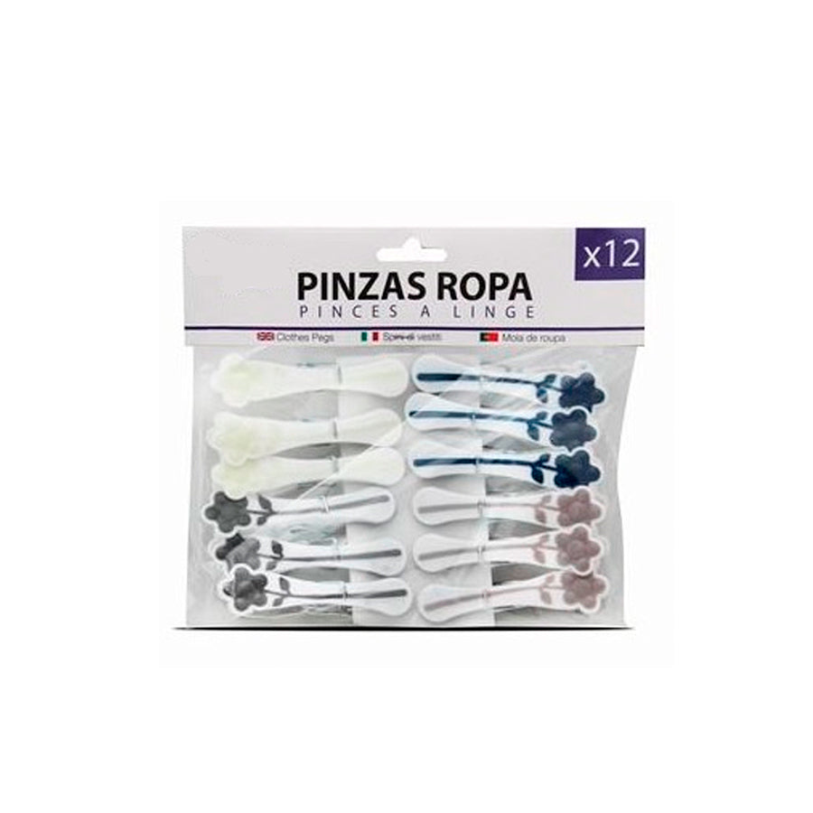 Pack 12 Molas Para a Roupa Flor 8,8 x 4 cm