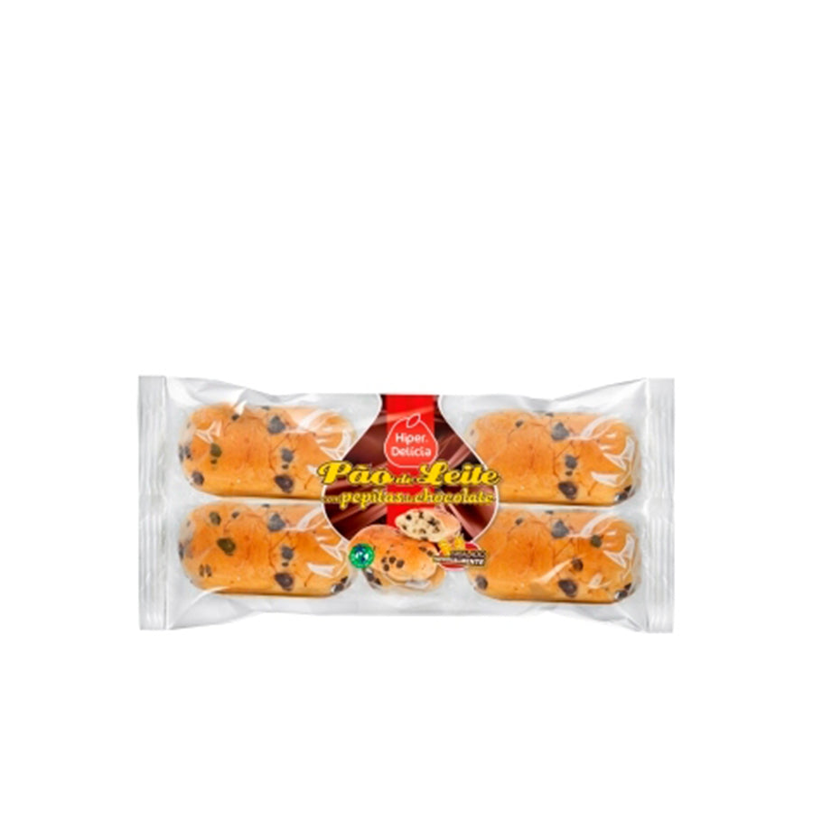 Hiper Delícia Pão de Leite com Pepitas de Chocolate 5 un 225 gr