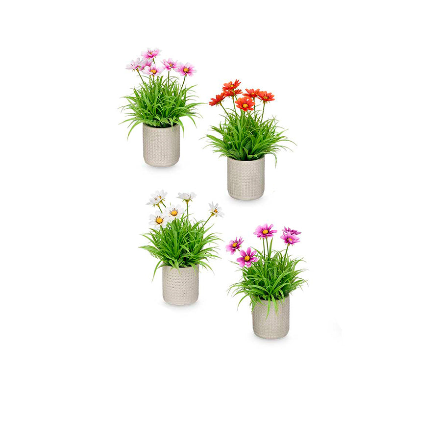 Vaso Artificial Quadrado com Flores
