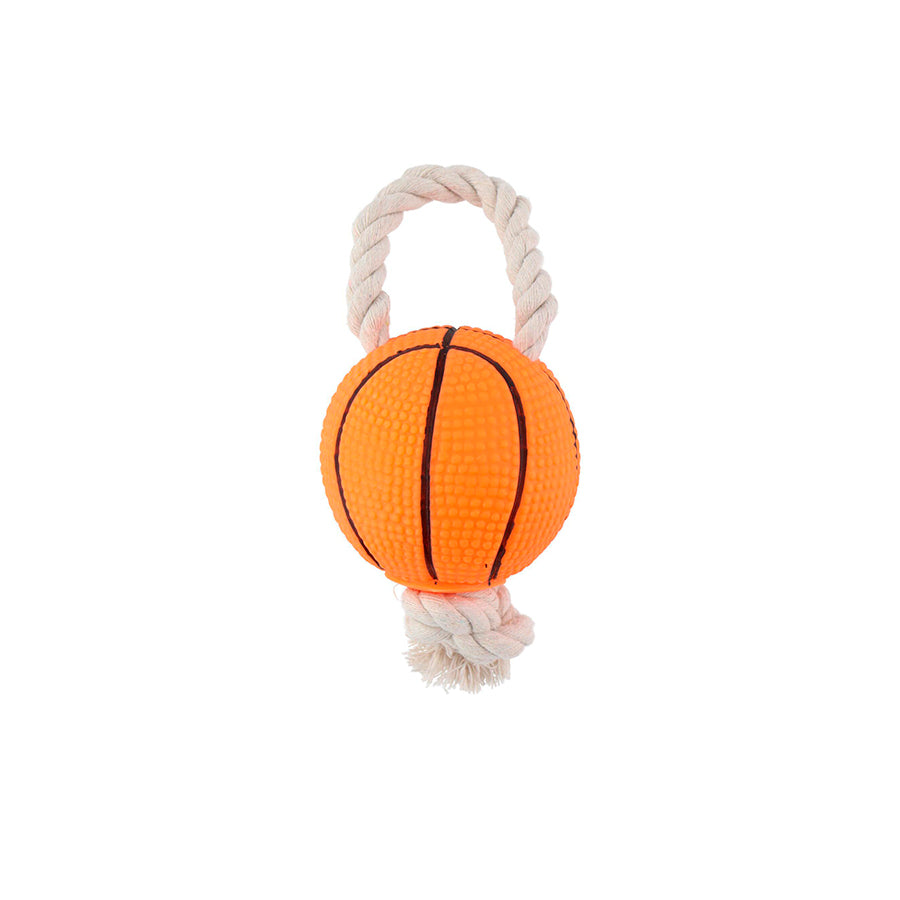 Brinquedo para Cão Bola de Basquetebol com Corda 7,5 x 20 cm