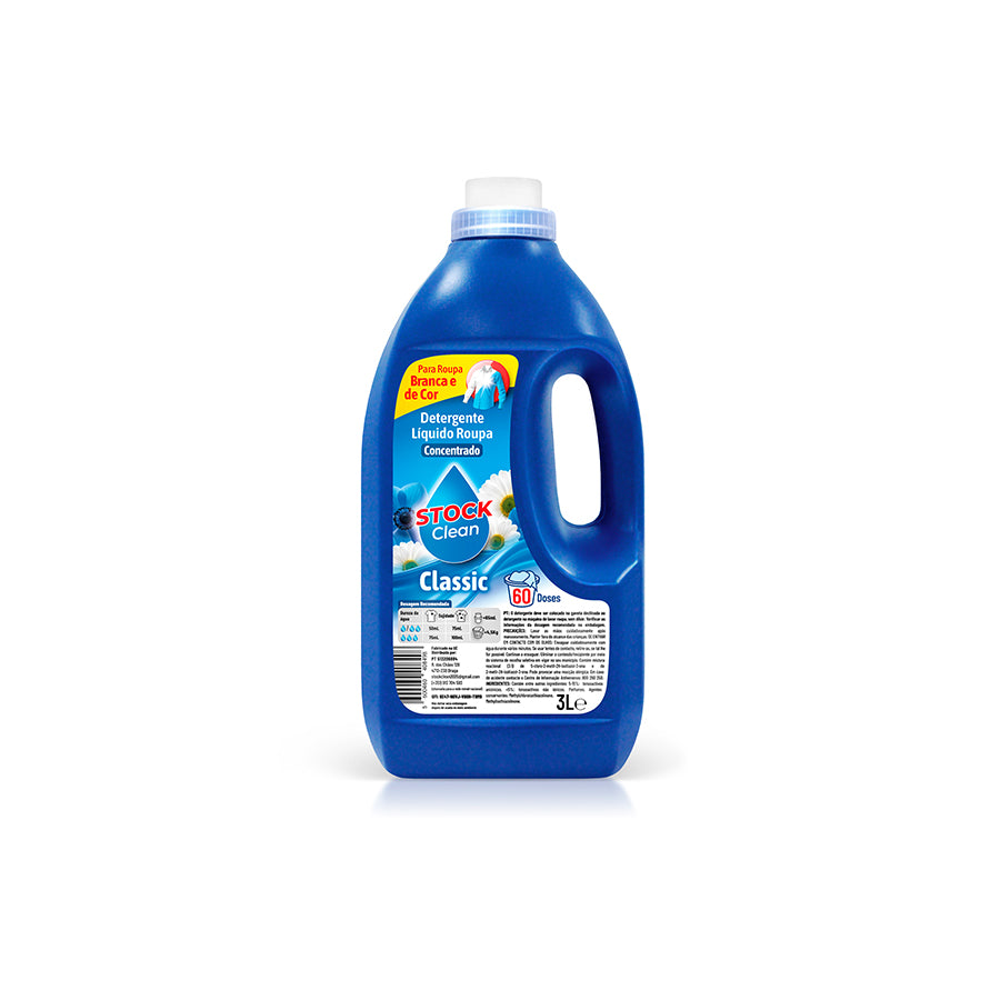 Stock Clean Detergente Máquina Roupa Líquido Classic 60 Doses