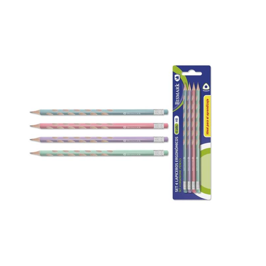 Pack 4 Lápis Ergonómicos Bismark