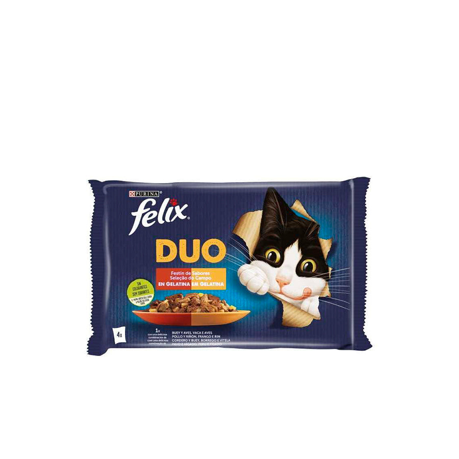 Felix Fantastic Comida Húmida para Gato de Vaca e Aves 4 x 85 gr