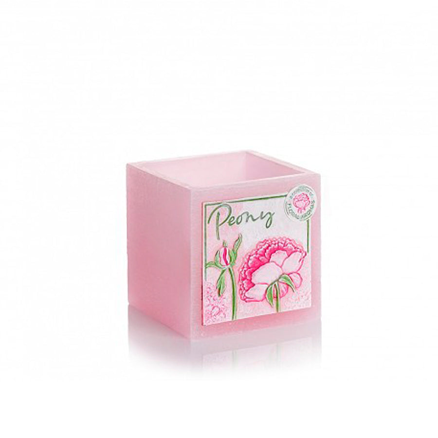 Vela Quadrada Peónia Rosa 11 x 11 cm