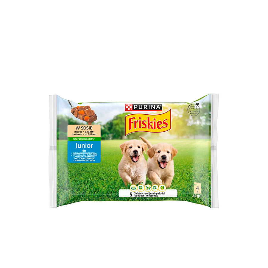 Friskies Comida Húmida Cão Junior Frango 4 x 85 gr
