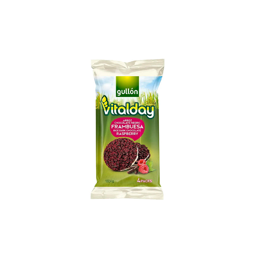 Gullón Vitalday Tortitas de Arroz com Chocolate Preto e Framboesa 122 gr