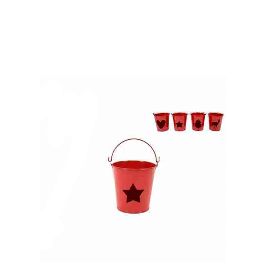 Balde Lata Vermelho 10 cm