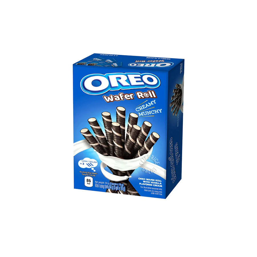 Oreo Bolacha Wafer Roll Baunilha 3 x 18 gr