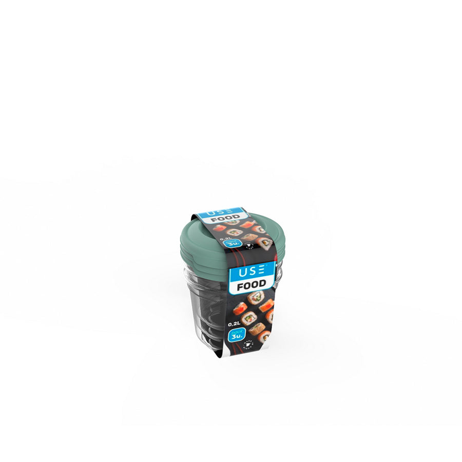 Pack 3 Caixas Redondas Herméticas 200 ml