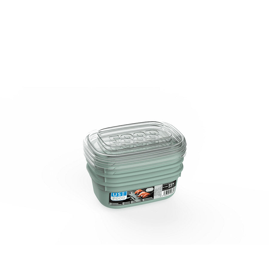 Pack 3 Caixas Herméticas Retangulares 200 ml