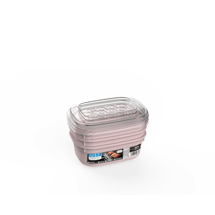 Pack 3 Caixas Herméticas Retangulares 200 ml