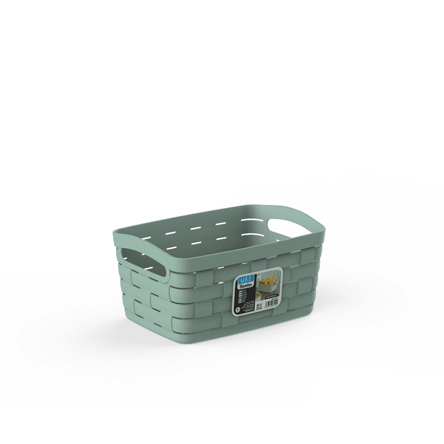 Cesto Bamboo Alto Pastel 24 x 17 cm