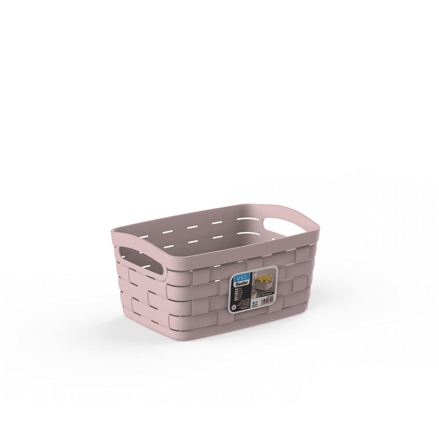 Cesto Bamboo Alto Pastel 24 x 17 cm