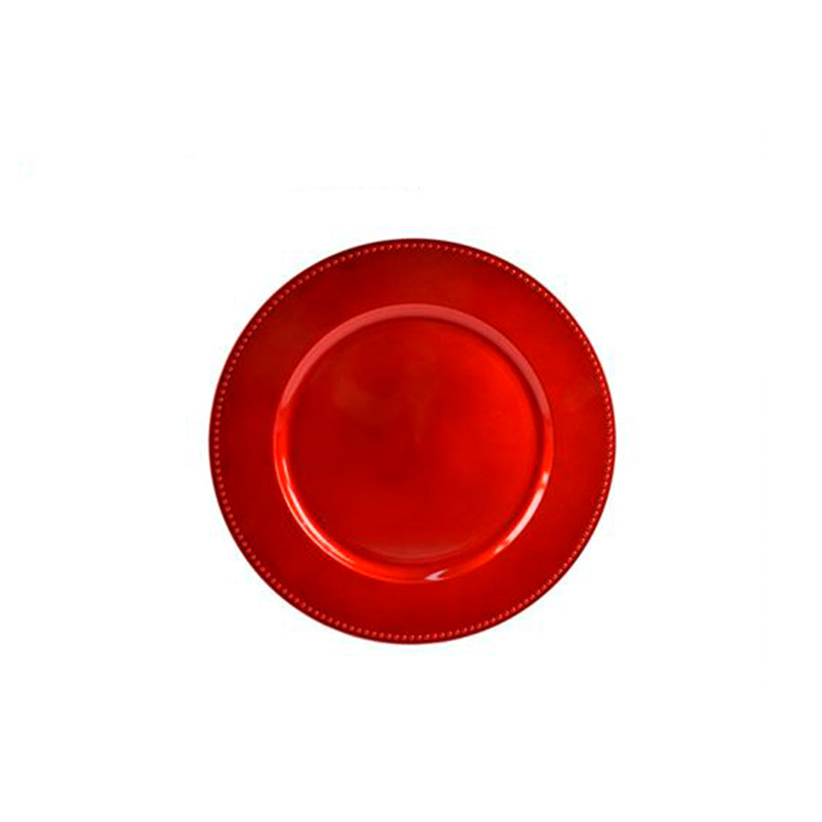 Prato Marcador Pontilhado Vermelho 33 cm
