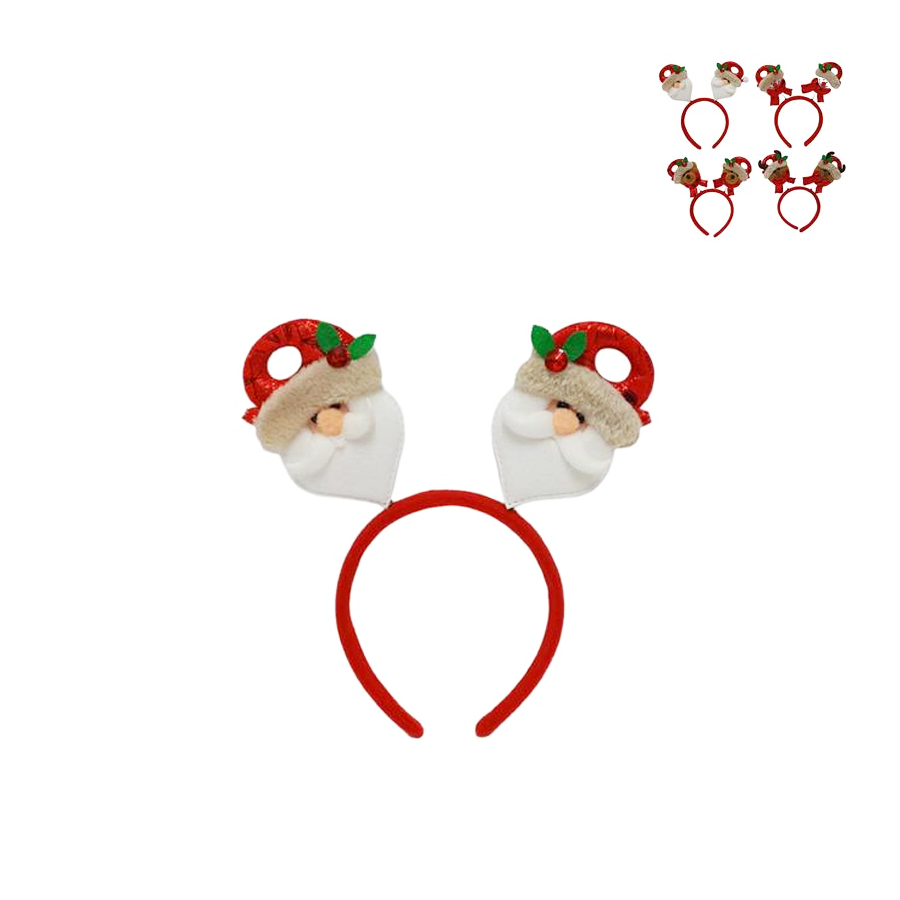 Diadema com Figuras Natalícias Vermelhas