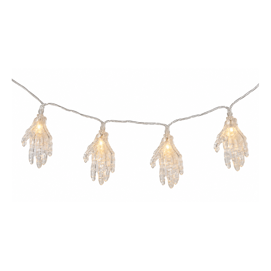 Fio com 10 LEDs Mãos Branco Quente 1 m
