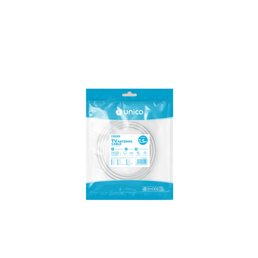 Cabo de Antena Tv Branco 1,5 m