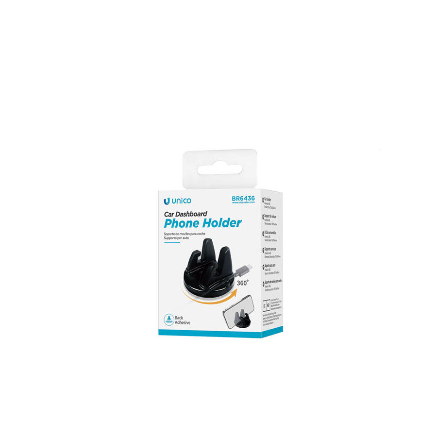 Suporte Auto para Telemóvel no Tablier Preto