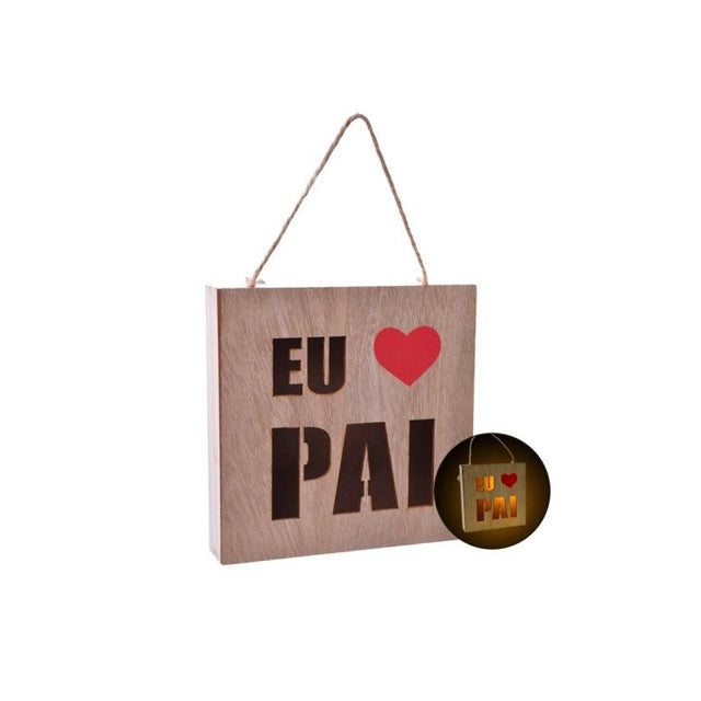Placa Dia Do Pai C/Luz 14,3x14cm