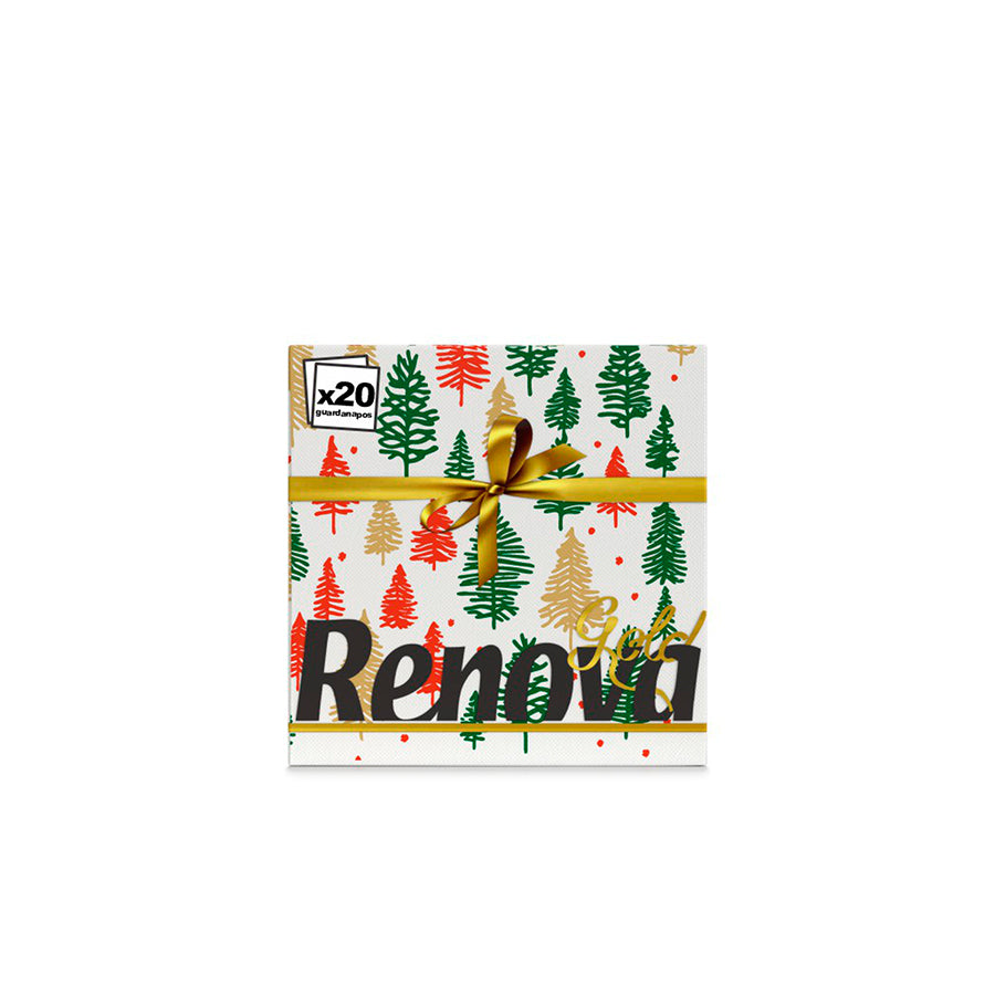 Renova Guardanapos Gold Natal Branco